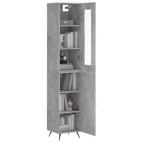 Skab 34,5x34x180 cm konstrueret træ betongrå