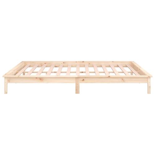 Sengeramme med LED-lys 200x200 cm massivt træ