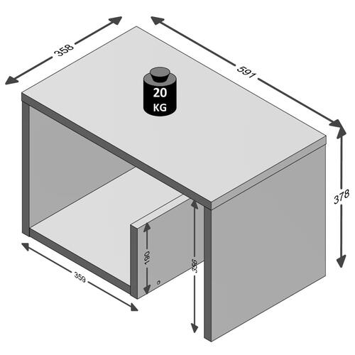 sofabord 2-i-1 59,1 x 35,8 x 37,8 cm sand-egetræsfarve