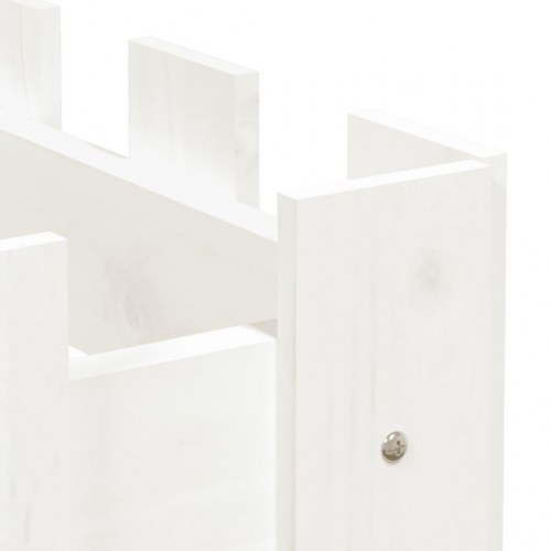 Højbed med stakitdesign 200 x 30 x 30 cm i massivt fyrretræ - hvid