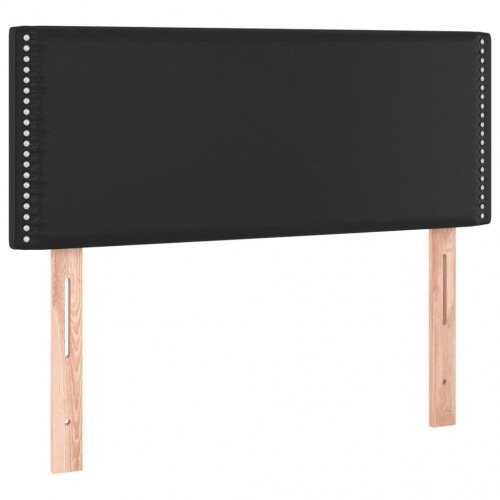 Kontinentalseng med madras 100×200 cm - kunstlæder, sort