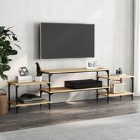 Tv-bord 197x35x52 cm konstrueret træ sonoma-eg