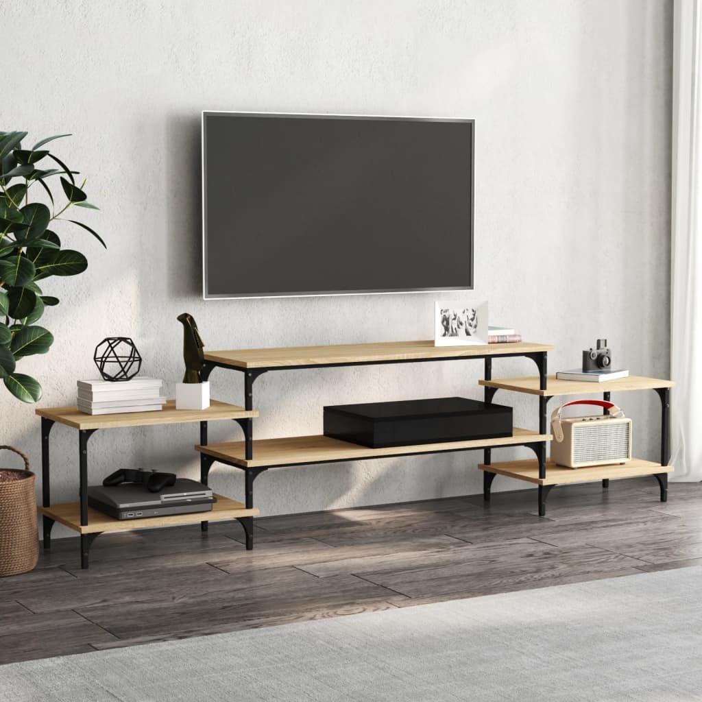 Tv-bord 197x35x52 cm konstrueret træ sonoma-eg