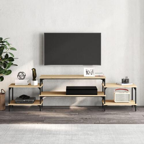 Tv-bord 197x35x52 cm konstrueret træ sonoma-eg