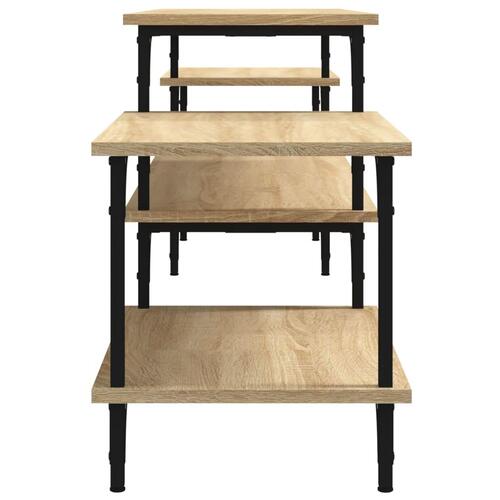 Tv-bord 197x35x52 cm konstrueret træ sonoma-eg