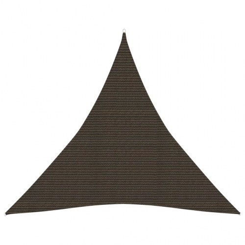 Solsejl 4×4×4 m i HDPE - brun trekant, 160 g/m²
