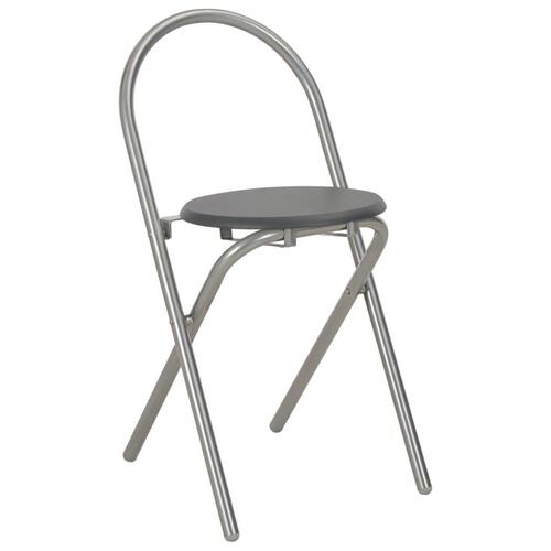 Foldbart spisebordssæt med hylde 3 dele MDF og stål sort