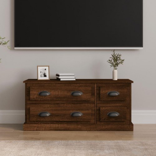 Tv-bord 100x35,5x45 cm konstrueret træ brun egetræsfarve