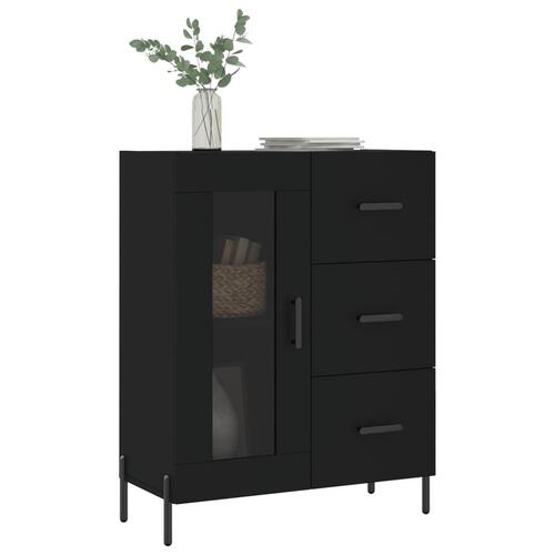 Skænk 69,5x34x90 cm konstrueret træ sort