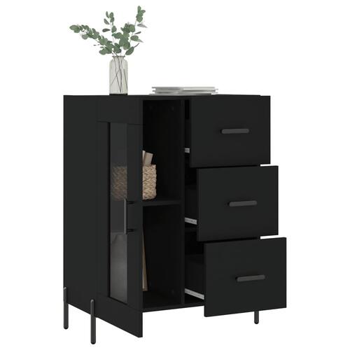 Skænk 69,5x34x90 cm konstrueret træ sort