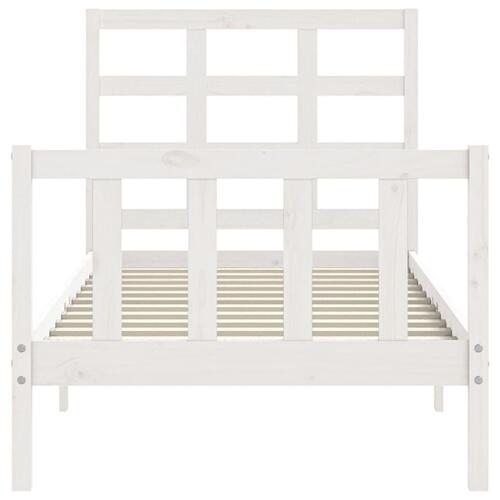 Sengeramme uden madras 90x190 cm massivt fyrretræ hvid