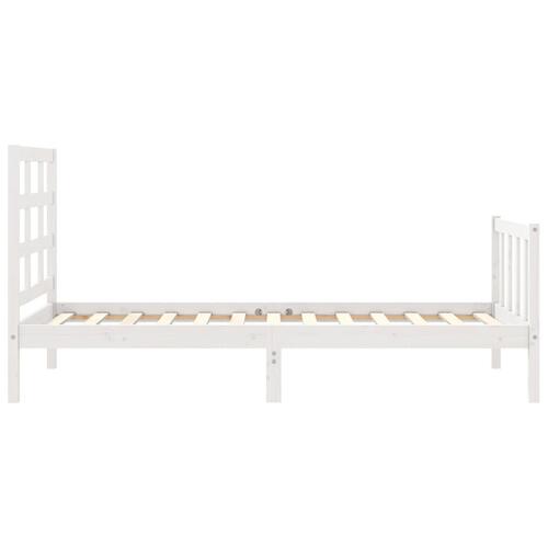 Sengeramme uden madras 90x190 cm massivt fyrretræ hvid