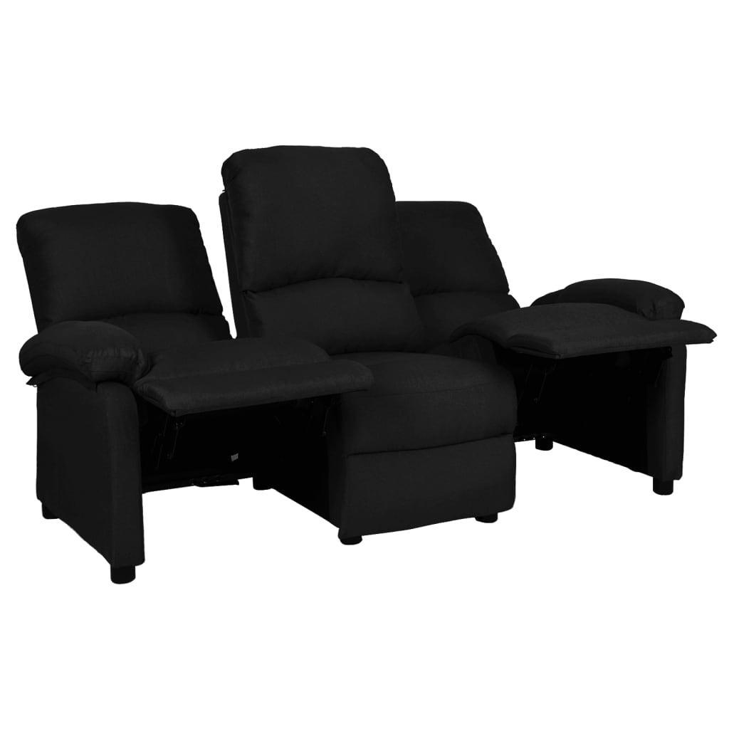 3-personers sofa med lænefunktion stof sort