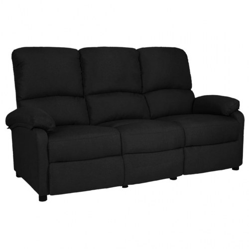 3-personers sofa med lænefunktion stof sort