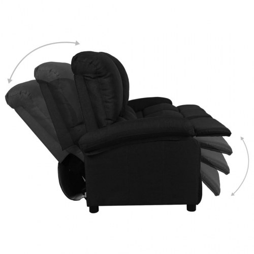 3-personers sofa med lænefunktion stof sort