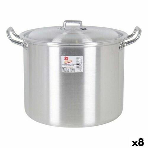 Gryde med låg 39693 Ø 22 cm Sølvfarvet 6 L Aluminium 29 x 23 x 20 cm