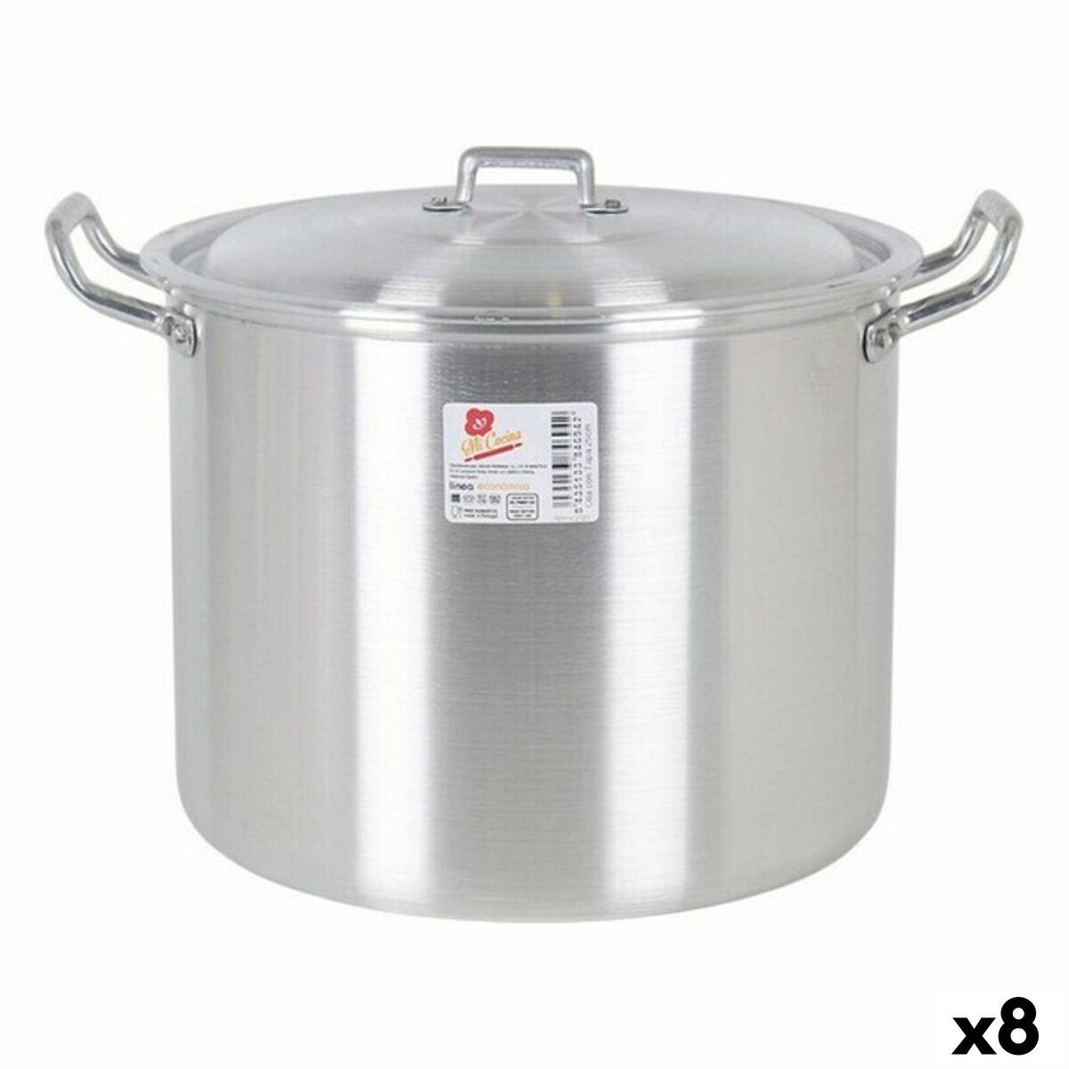 Gryde med låg 39693 Ø 22 cm Sølvfarvet 6 L Aluminium 29 x 23 x 20 cm