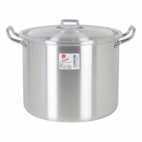Gryde med låg 39693 Ø 22 cm Sølvfarvet 6 L Aluminium 29 x 23 x 20 cm