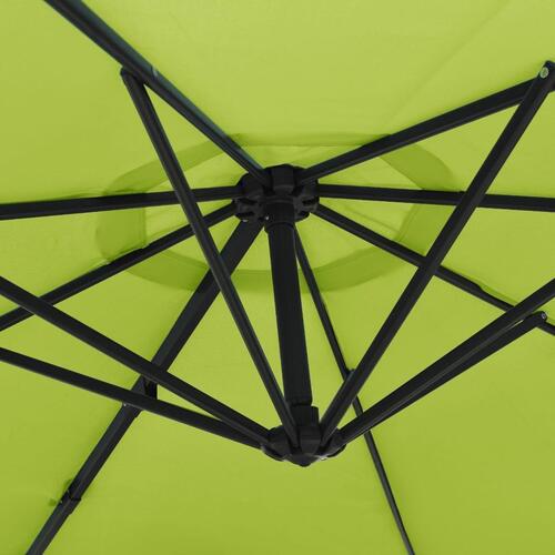 Væghængt parasol med LED-lys 290 cm æblegrøn