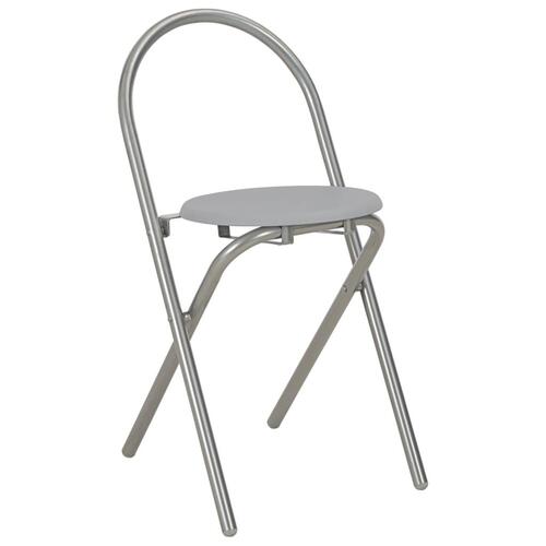 Foldbart spisebordssæt med hylde 3 dele MDF og stål grå