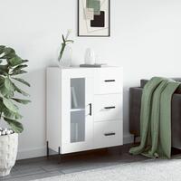 Skænk 69,5x34x90 cm konstrueret træ hvid højglans