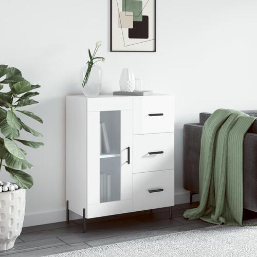 Skænk 69,5x34x90 cm konstrueret træ hvid højglans