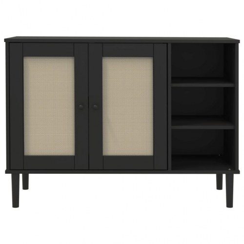 Skænk SENJA 112 x 40 x 80 cm i rattan-look - sort