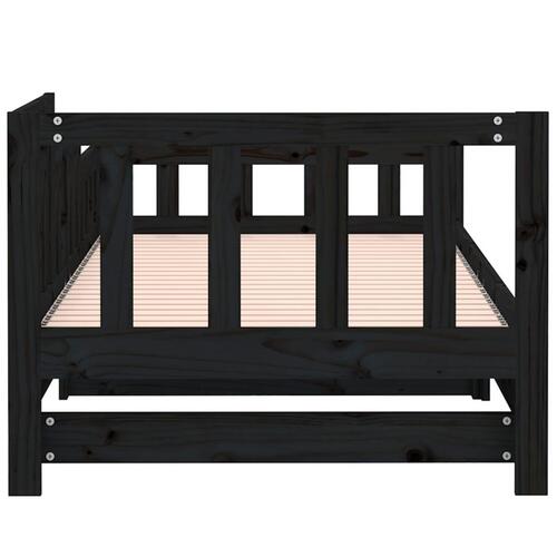 Daybed med udtræk 2x(90x190) cm massivt fyrretræ sort