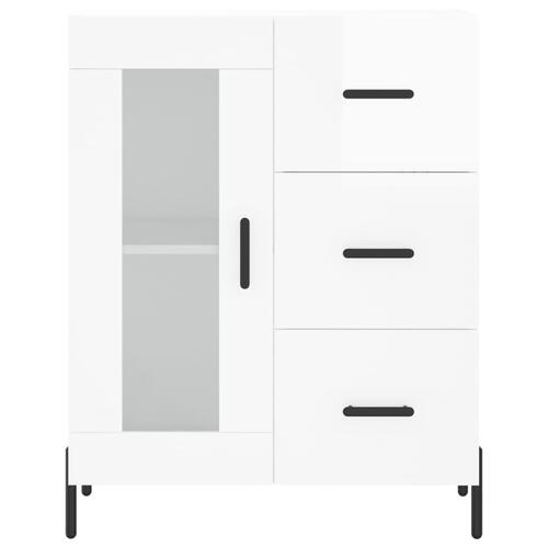 Skænk 69,5x34x90 cm konstrueret træ hvid højglans