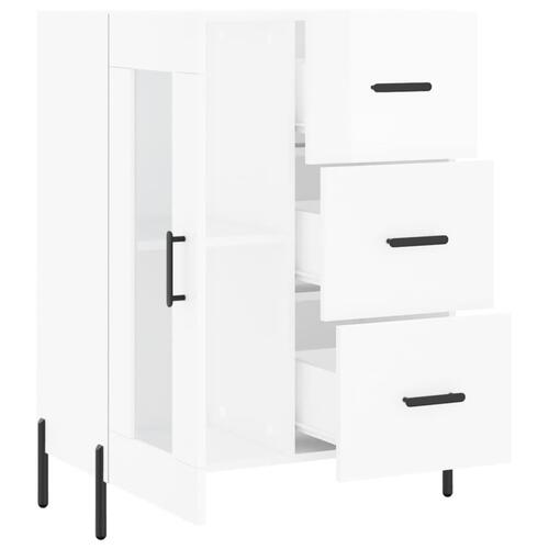 Skænk 69,5x34x90 cm konstrueret træ hvid højglans