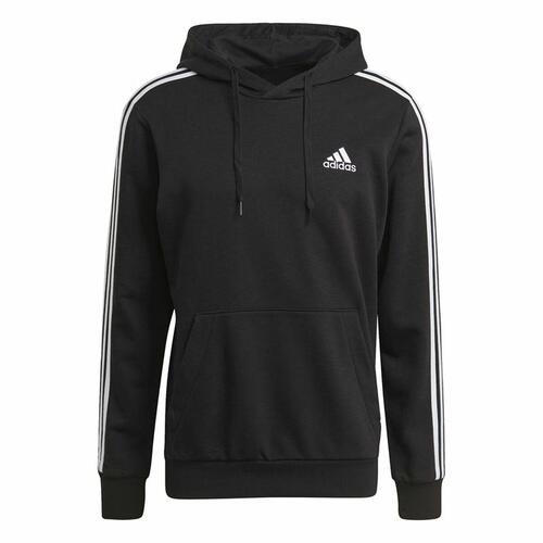 Hættetrøje til Mænd Adidas Essentials 3 Stripes Sort XL