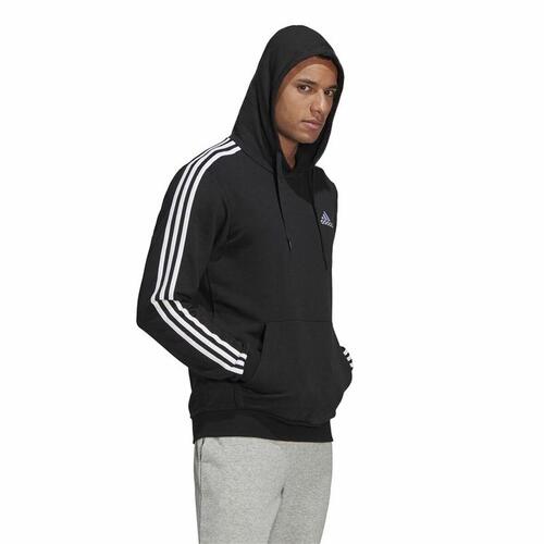 Hættetrøje til Mænd Adidas Essentials 3 Stripes Sort XL