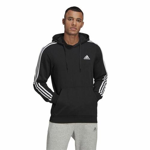 Hættetrøje til Mænd Adidas Essentials 3 Stripes Sort XL