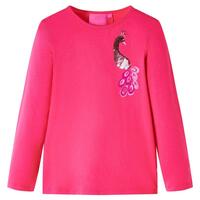 Langærmet T-shirt til børn str. 104 pink