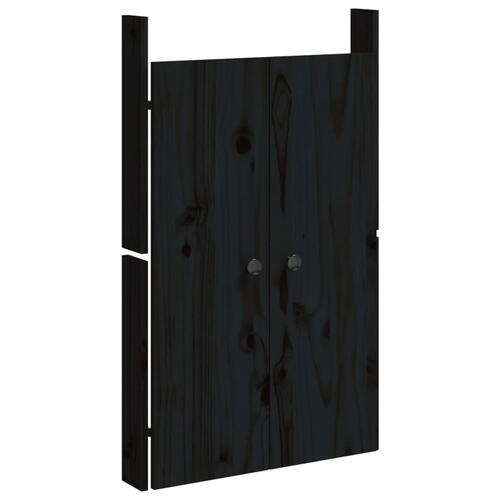 Låge til udendørs køkkenskab 50x9x82 cm massivt fyrretræ sort