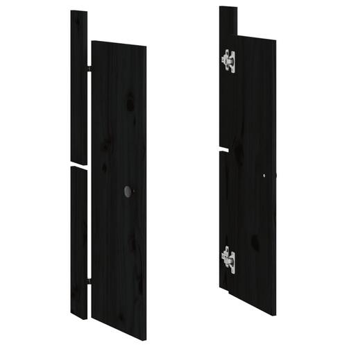 Låge til udendørs køkkenskab 50x9x82 cm massivt fyrretræ sort