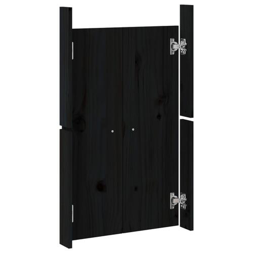 Låge til udendørs køkkenskab 50x9x82 cm massivt fyrretræ sort