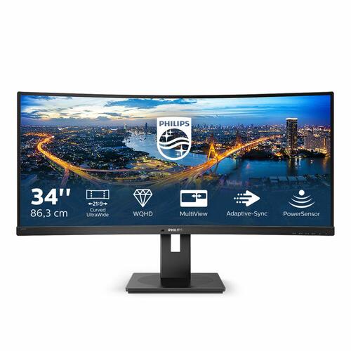 Philips 345B1C 34" buet skærm - WQHD VA, Flicker-Free, 100 Hz