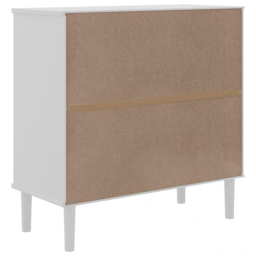Skænk SENJA 80×35×80 cm - rattan-look, massivt fyrretræ, hvid