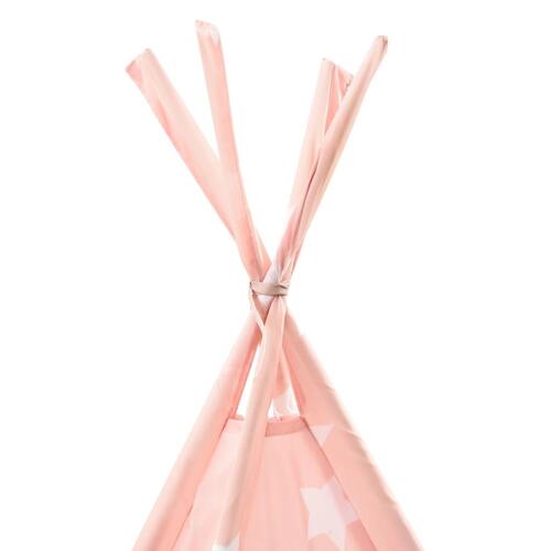 Tipi til børn 115x115x160 cm med bærepose polyester lyserød