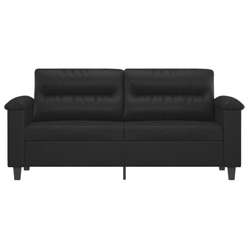 2-personers sofa 140 cm kunstlæder sort