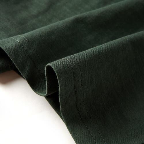 Langærmet T-shirt til børn str. 92 cm mørkegrøn
