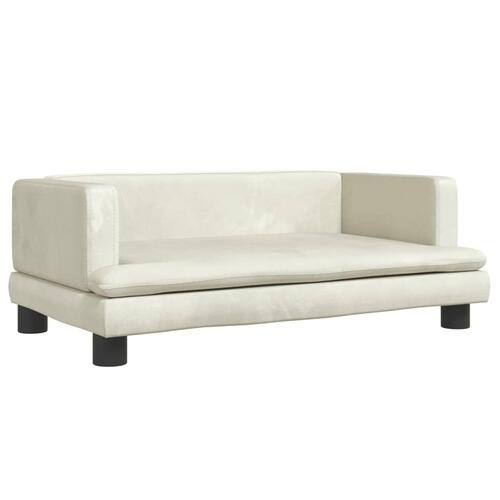 Hundeseng 80x45x30 cm velour cremefarvet