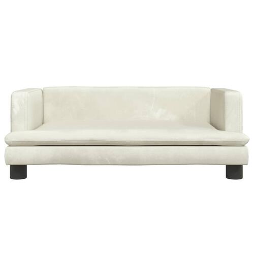 Hundeseng 80x45x30 cm velour cremefarvet