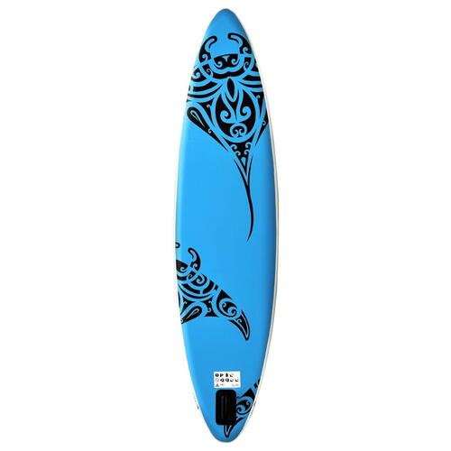 Oppusteligt paddleboardsæt 320x76x15 cm blå