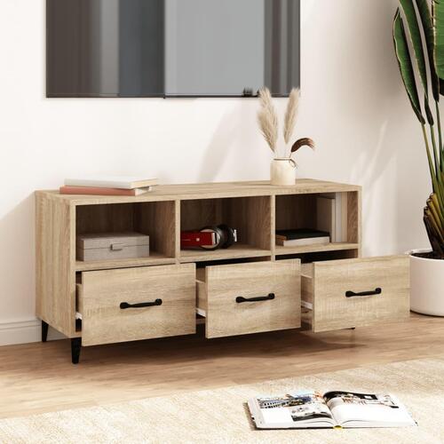 Tv-bord 102x35x50 cm konstrueret træ sonoma-eg