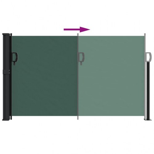 Sidemarkise 117×300 cm sammenrullelig - mørkegrøn