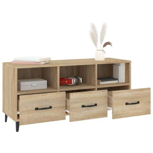 Tv-bord 102x35x50 cm konstrueret træ sonoma-eg