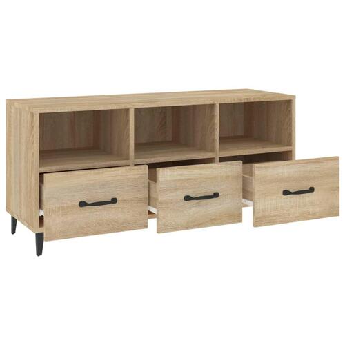 Tv-bord 102x35x50 cm konstrueret træ sonoma-eg