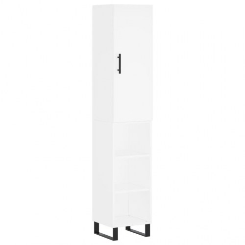 Højskab/skænk 34,5×34×180 cm i konstrueret træ - hvid